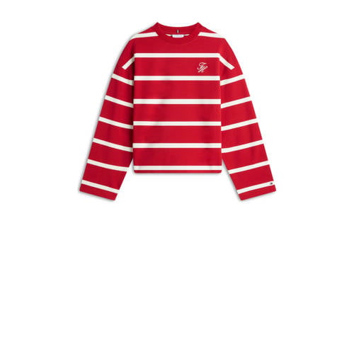 Tommy Hilfiger gestreepte gebreide trui rood afbeelding