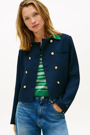 wollen jack marineblauw
