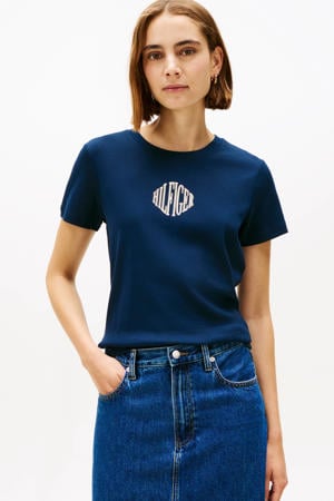 T-shirt marineblauw