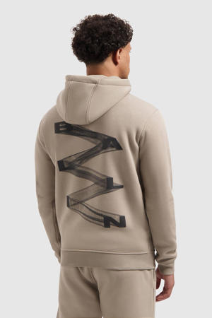 hoodie met backprint taupe