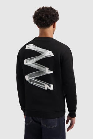 sweater met backprint zwart