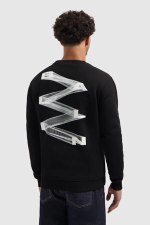 sweater met backprint zwart