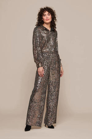 blouse brons met pailletten