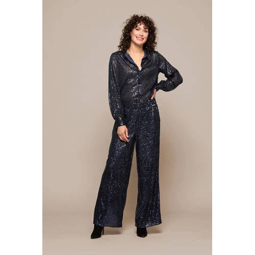 Mart Visser blouse marine met pailletten afbeelding