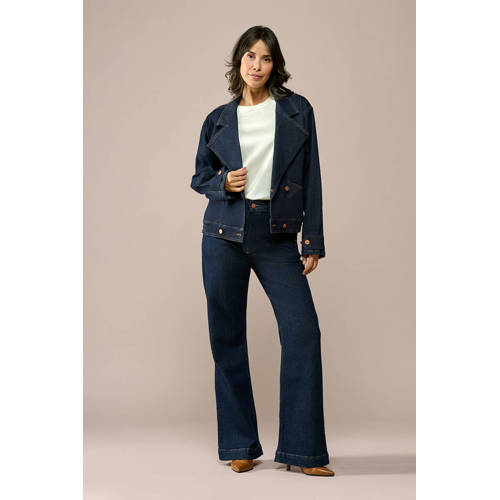 Mart Visser X Caroline Tensen high waist flared jeans dark blue denim afbeelding