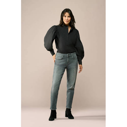 Mart Visser X Caroline Tensen high waist straight leg jeans grey denim afbeelding
