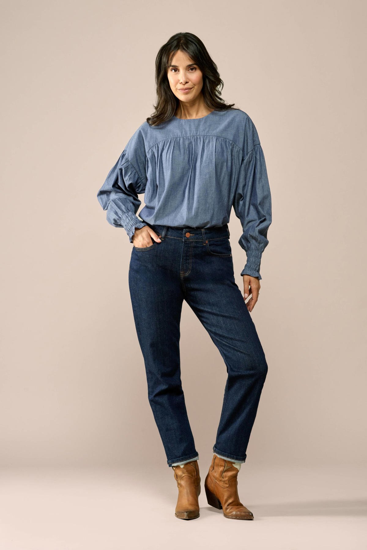 Mart Visser X Caroline Tensen blousetop blauw wehkamp