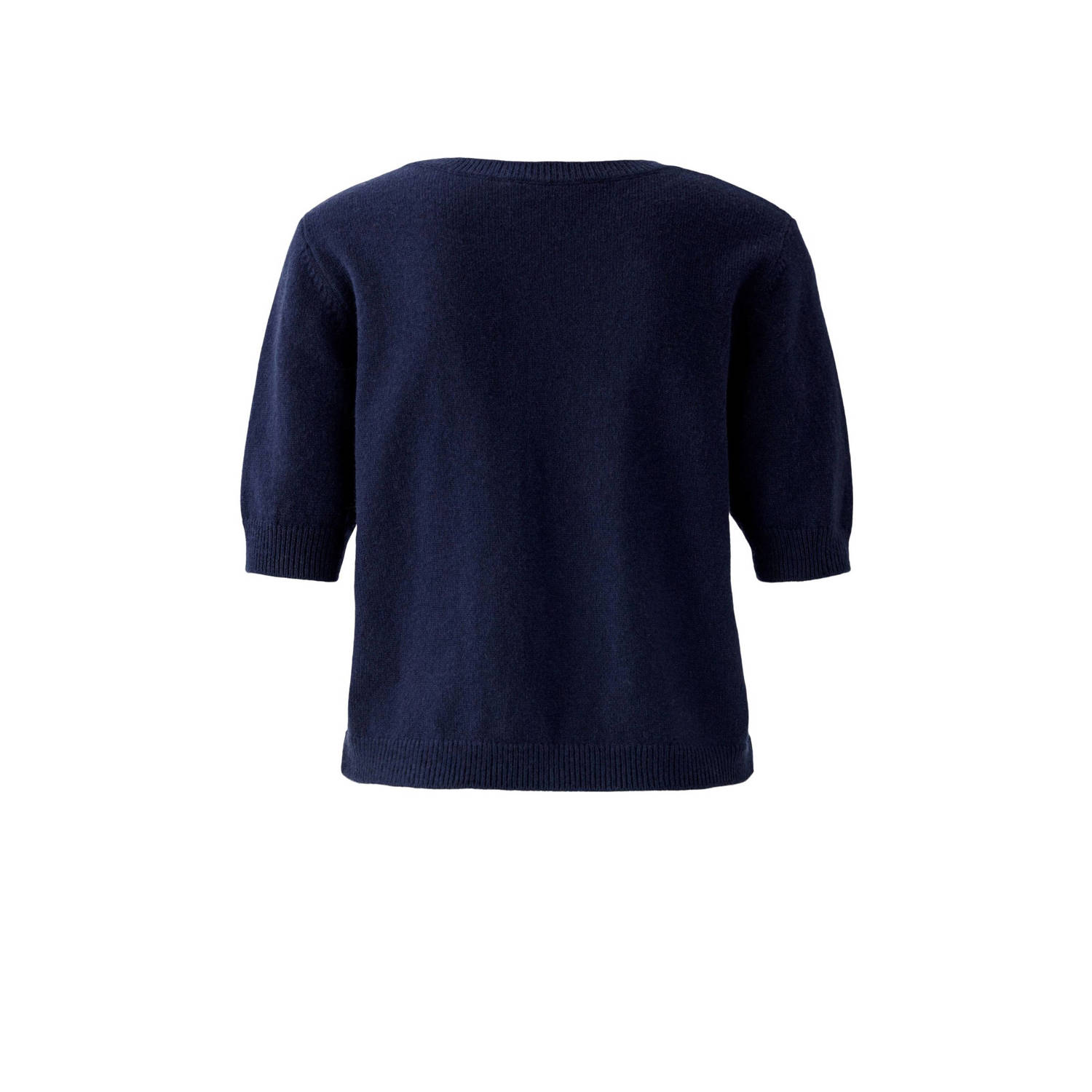 OUI pullover trui met wol donkerblauw