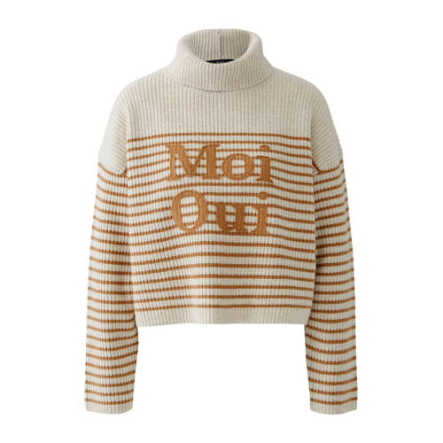 OUI gestreepte pullover met wol ecru afbeelding