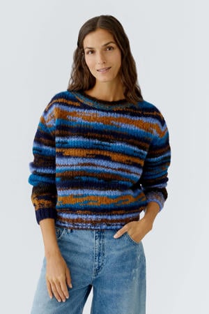 gestreepte pullover met wol blauw
