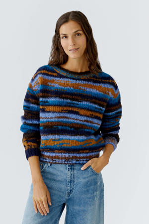 gestreepte pullover met wol blauw
