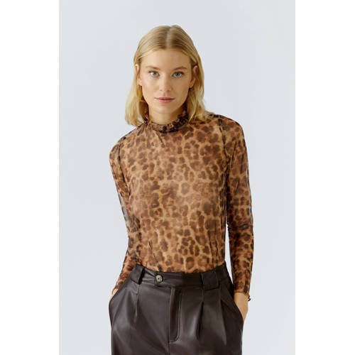 OUI top met panterprint camel afbeelding