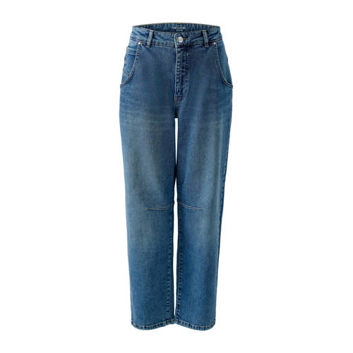 OUI high waist barrel jeans medium blue denim afbeelding