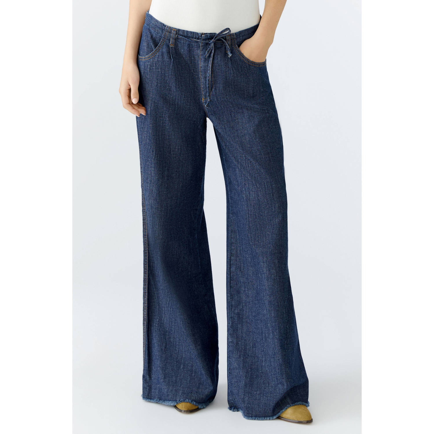 OUI wide leg jeans dark blue denim