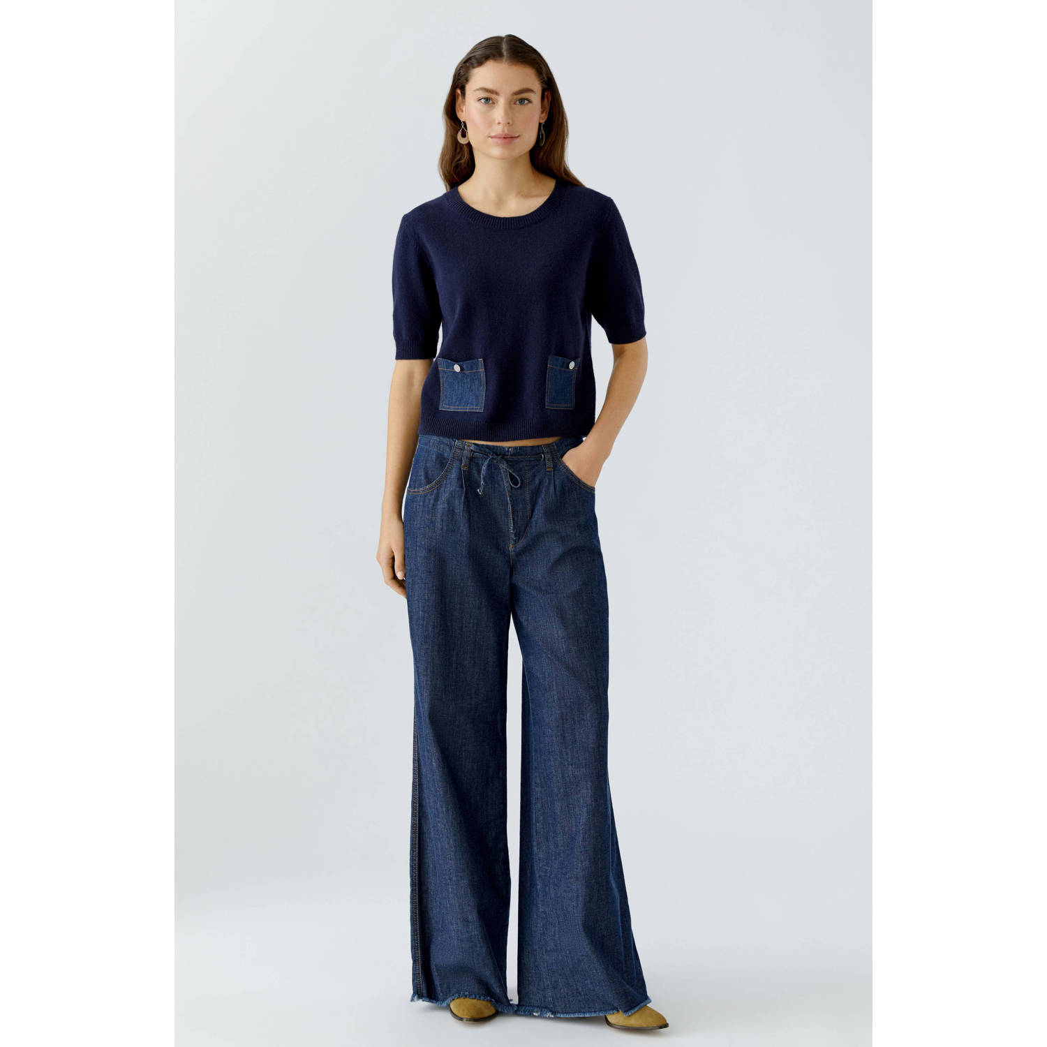 OUI wide leg jeans dark blue denim
