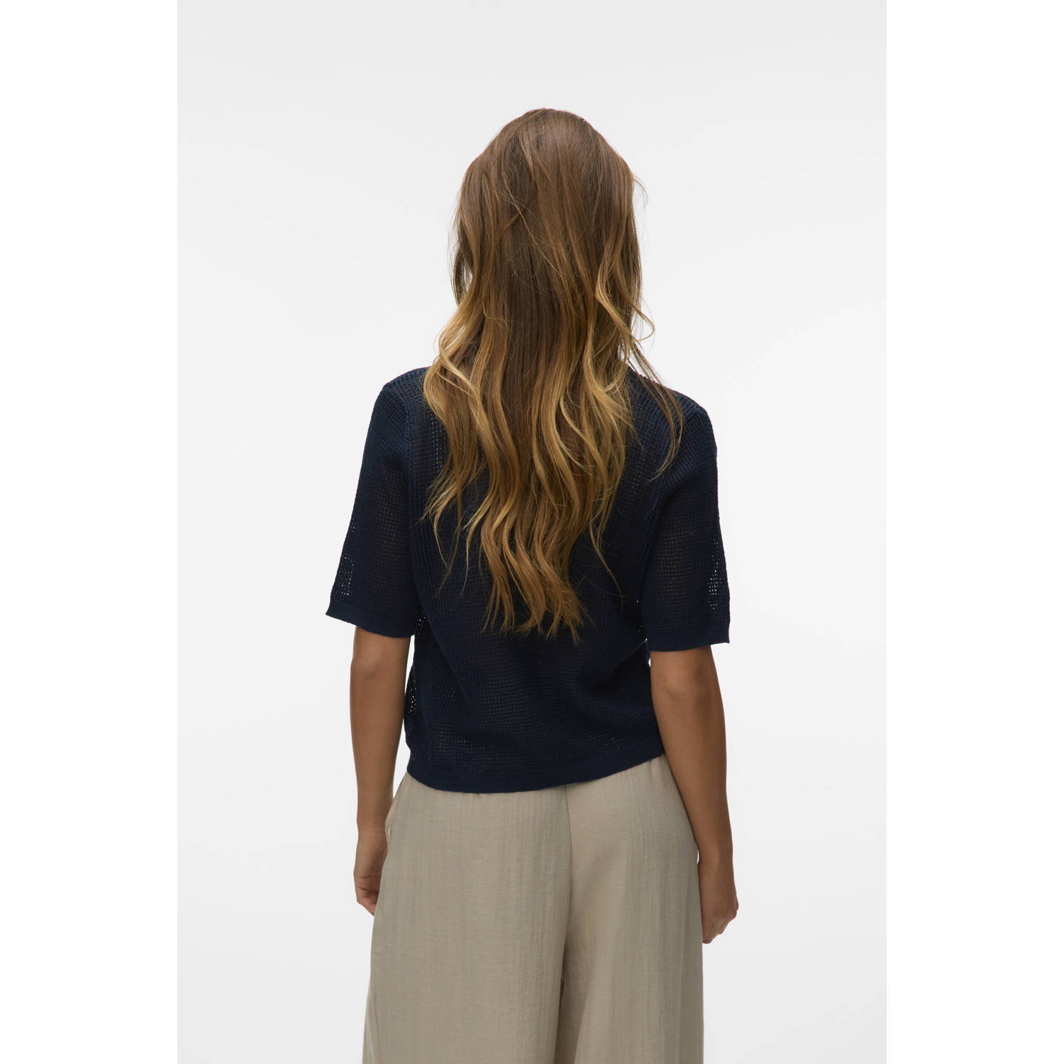 AWARE gebreid vest donkerblauw
