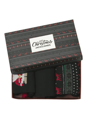 giftbox sokken JACXMAS REINDEER - zwart (set van 3)