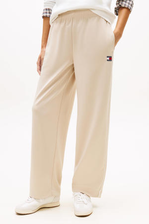 wide leg regular waist casual broek zand