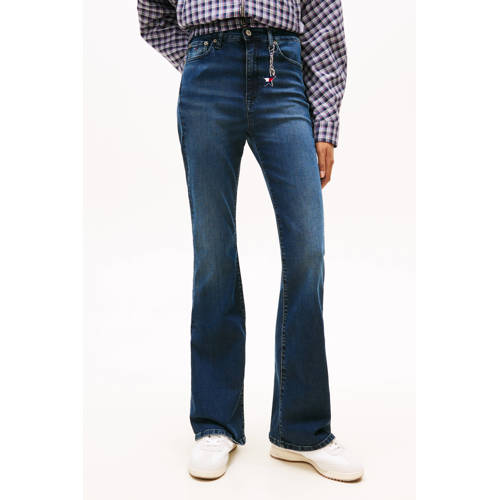 Tommy Jeans high waist flared jeans dark blue denim afbeelding