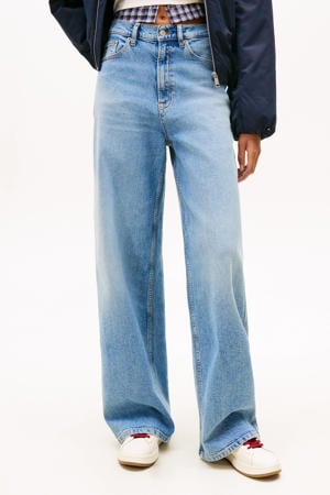 wide leg jeans light blue denim