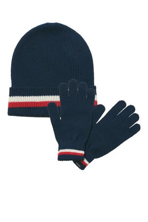 giftbox JACMAKE muts + handschoenen donkerblauw