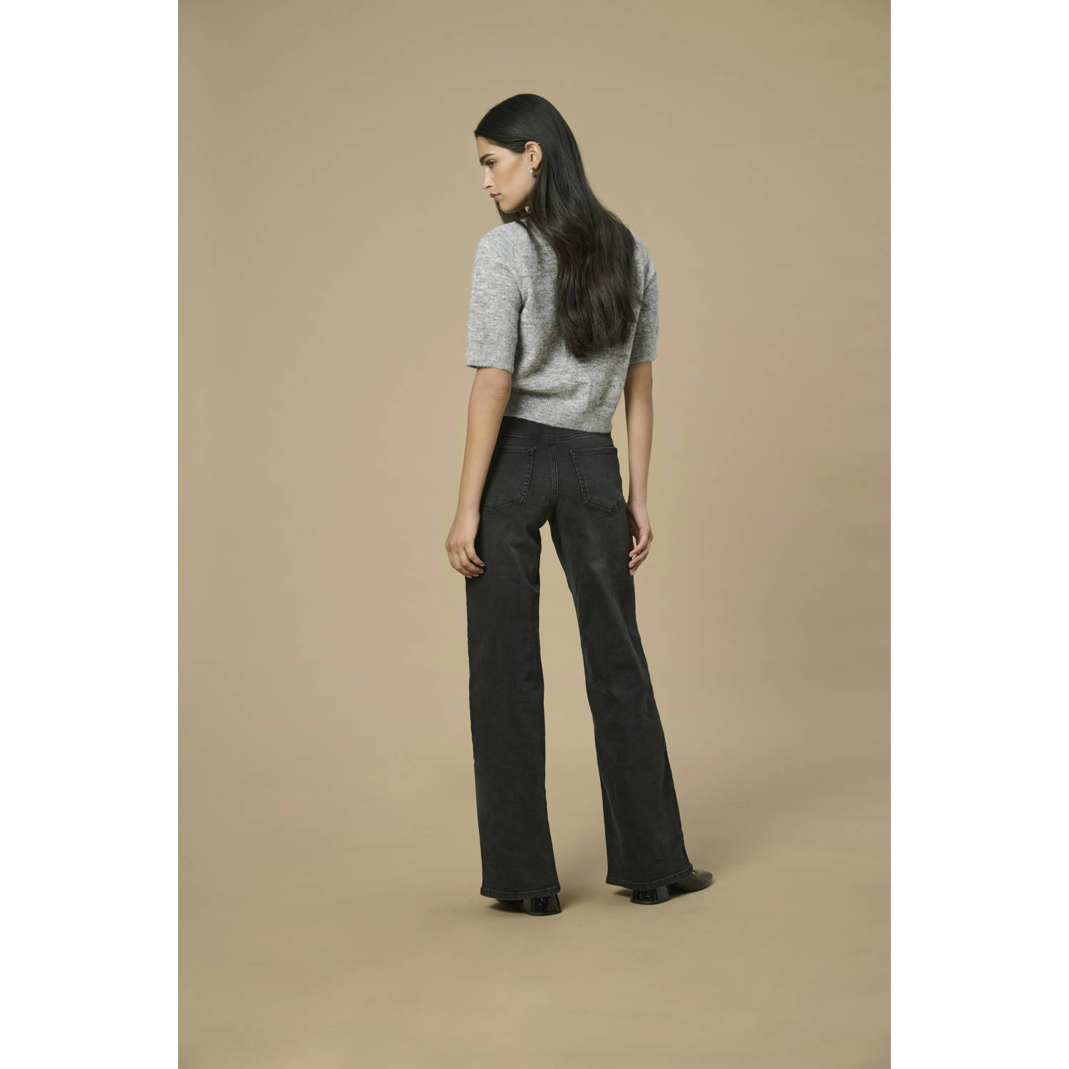 JDY high waist wide leg jeans black denim