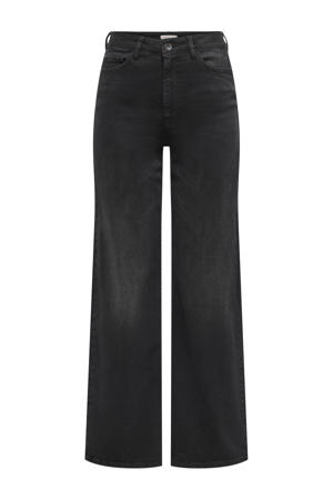 high waist wide leg jeans black denim