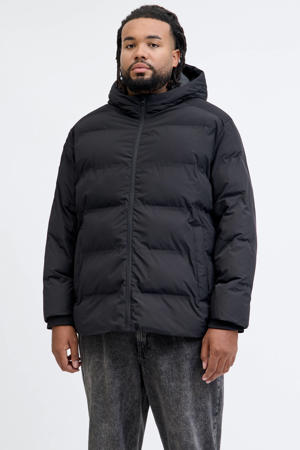 gewatteerde jas Plus Size zwart