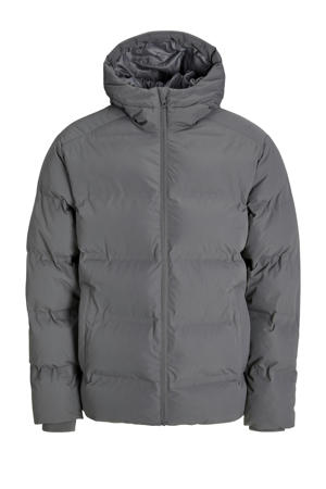gewatteerde jas Plus Size grijs