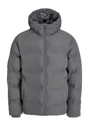 gewatteerde jas Plus Size grijs