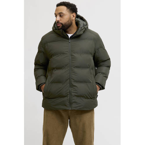 JACK & JONES PLUS SIZE gewatteerde jas Plus Size donkergroen afbeelding