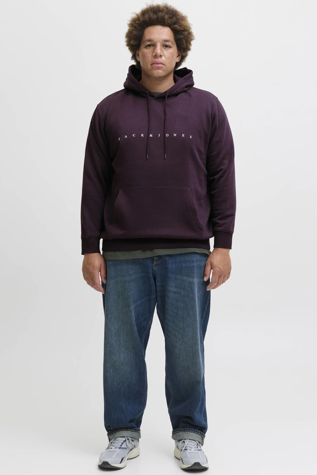 JACK & JONES PLUS SIZE hoodie Plus Size donkerpaars