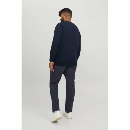 JACK & JONES PLUS SIZE trui fijn gebreid donkerblauw afbeelding