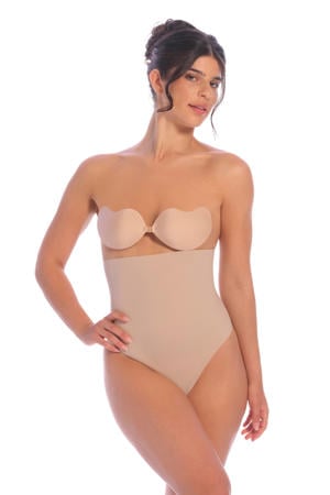 high waist corrigerende string Power Shaper beige