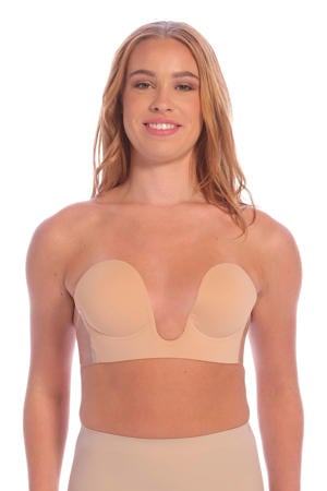 voorgevormde strapless plak bh Perfect Plunge Bra beige