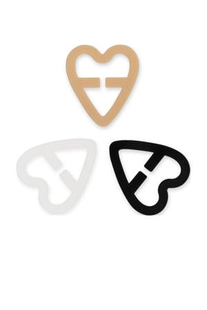 bh Perfect Clip (set van 3) zwart/beige/transparant