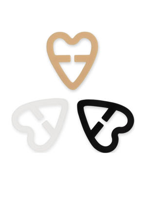 bh Perfect Clip (set van 3) zwart/beige/transparant
