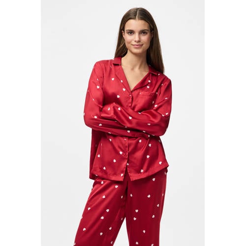 PIECES satijnen pyjama PCJYTTE X-MAS rood afbeelding