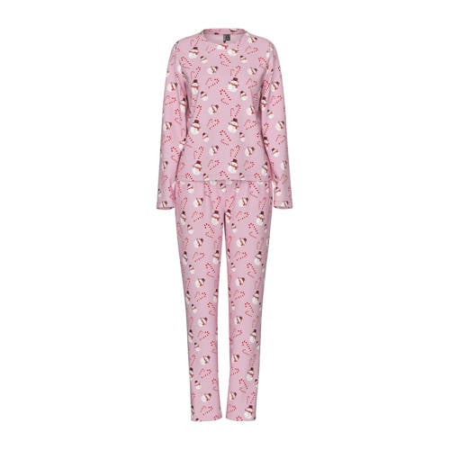 PIECES pyjama PCNAYA X-MAS met kerstprint roze afbeelding