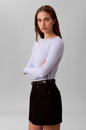 top lichtblauw rib gebreid