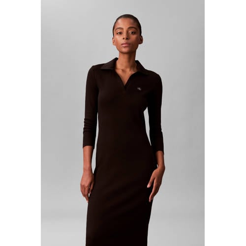 CALVIN KLEIN JEANS midi jurk zwart afbeelding