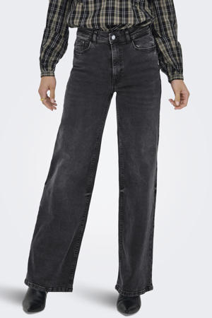 high waist wide leg jeans grey denim