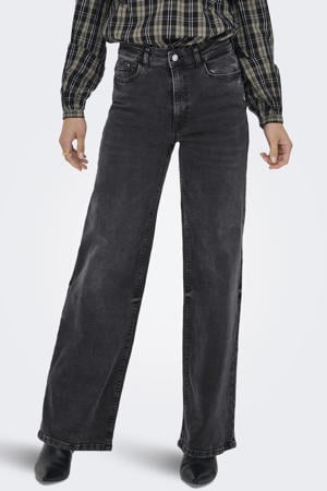 high waist wide leg jeans grey denim