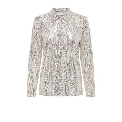 JDY blouse ecru met pailletten afbeelding