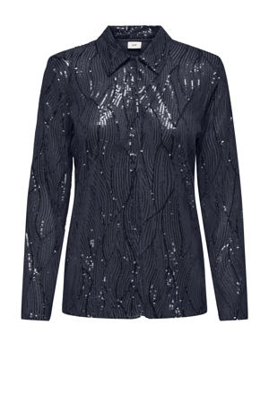 blouse donkerblauw met pailletten