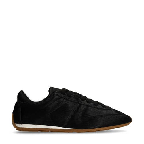 Sacha leren sneakers met ponyhair zwart afbeelding