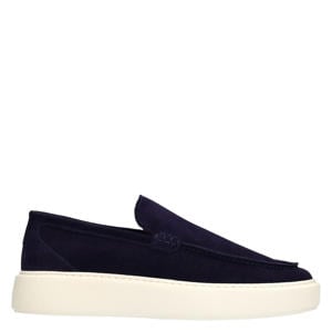 suède loafers donkerblauw