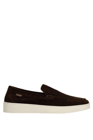 suède loafers donkerbruin