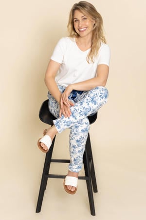 pyjamabroek wit/lichtblauw