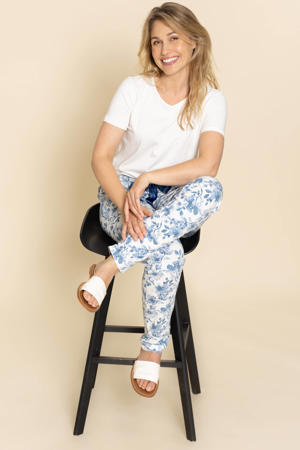 pyjamabroek wit/lichtblauw
